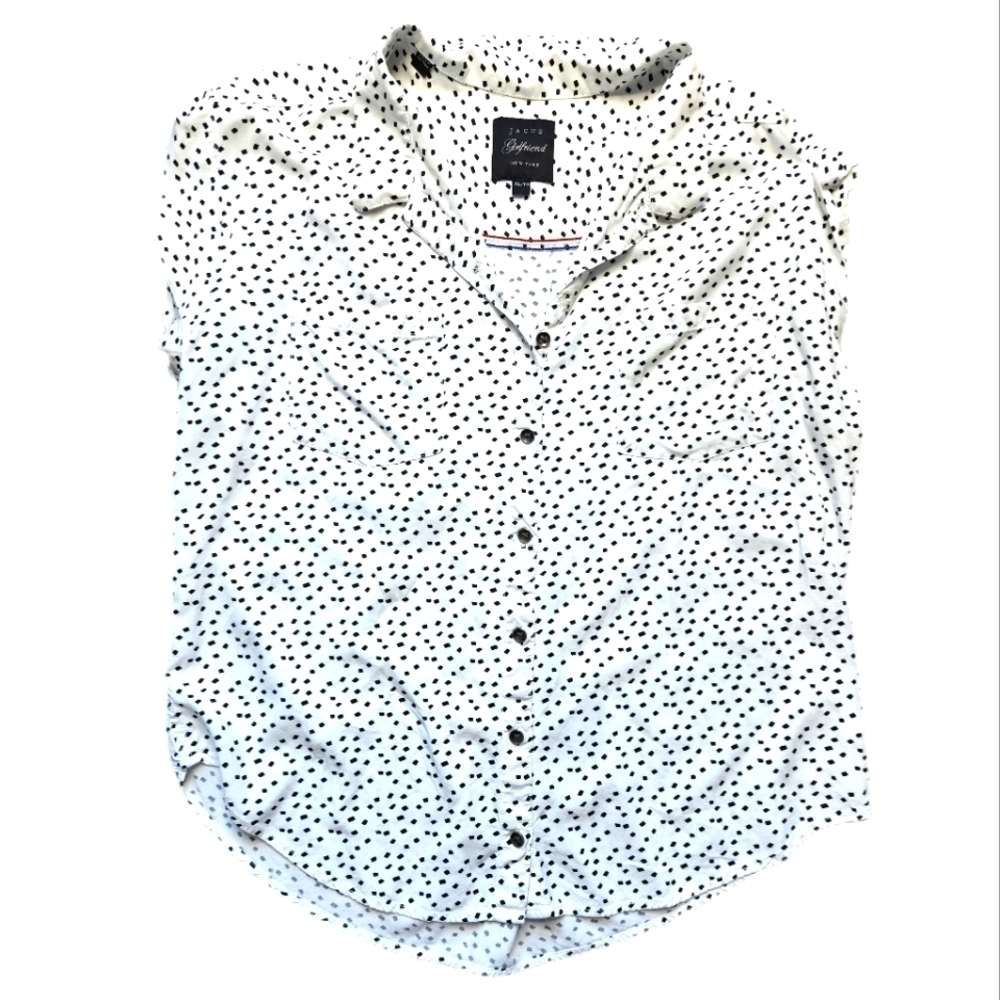Jachs Girlfriend white Blouse with black Geo Size XL